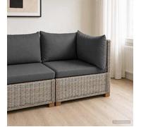 vidaXL Canapé d'angle avec coussins GENDT Rotin naturel Gris Kubu 42034383
