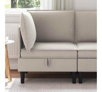 vidaXL Canapé d'angle avec rangement Avoine Velours