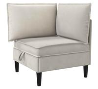 vidaXL Canapé d'angle avec rangement avoine velours, canapé ergonomique moderne, design rectangulaire, rangement large, meubles durables, sièges doux et confortables