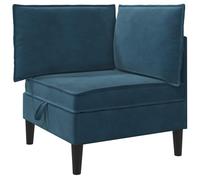 vidaXL Canapé d'angle avec rangement bleu velours, salon, canapé moderne, siège en velours chic, rectangulaire, espace spacieux, meubles pratiques et élégants