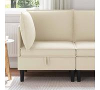 vidaXL Canapé d'angle avec rangement Crème Velours