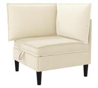 vidaXL Canapé d'angle avec rangement crème velours, canapé ergonomique moderne, design rectangulaire, rangement large, meubles durables, sièges doux et confortables