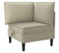 vidaXL Canapé d'angle avec rangement en velours sable, canapé ergonomique moderne, design rectangulaire, rangement large, meubles durables, sièges doux et confortables