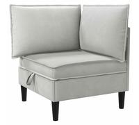 vidaXL Canapé d'angle avec rangement gris clair velours, canapé ergonomique moderne, design rectangulaire, rangement large, meubles durables, sièges doux et confortables