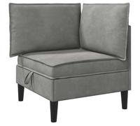 vidaXL Canapé d'angle avec rangement gris clair velours, salon, canapé moderne, siège en velours chic, rectangulaire, espace spacieux, meubles pratiques et élégants