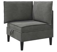 vidaXL Canapé d'angle avec rangement gris foncé velours, salon, canapé moderne, siège en velours chic, rectangulaire, espace spacieux, meubles pratiques et élégants