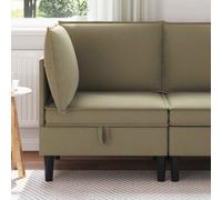 vidaXL Canapé d'angle avec rangement Kaki Velours