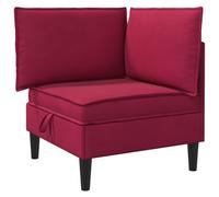 vidaXL Canapé d'angle avec rangement rouge vin velours, salon, canapé moderne, siège en velours chic, rectangulaire, espace spacieux, meubles pratiques et élégants