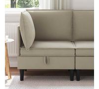 vidaXL Canapé d'angle avec rangement Sable Velours