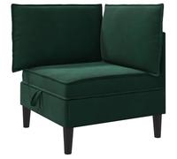 vidaXL Canapé d'angle avec rangement vert foncé velours, salon, canapé moderne, siège en velours chic, rectangulaire, espace spacieux, meubles pratiques et élégants