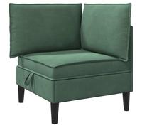 vidaXL Canapé d'angle avec rangement vert mer velours, salon, canapé moderne, siège en velours chic, rectangulaire, espace spacieux, meubles pratiques et élégants