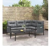 Vidaxl Canapé D'angle De Jardin Anthracite Acier Et Textilène