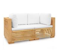 Tuinhoekbanken 2 st met kussens massief teakhout3100863