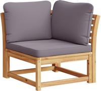 vidaXL Canapé d'angle de jardin avec coussins 73x73x65 cm bois massif acacia
