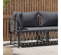 Canapé d'Angle de Jardin avec Coussins Siège Anthracite Tissu Tissé vidaXL
