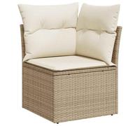 vidaXL Canapé d'angle de Jardin avec Coussins Beige résine tressée