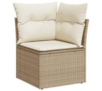Vidaxl Canapé D'angle De Jardin Avec Coussins Beige Résine Tressée