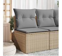 Vidaxl Canapé D'angle De Jardin Avec Coussins Beige Résine Tressée