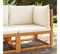 vidaXL Canapé d'angle de jardin avec coussins en bois d'acacia et corde 4008164 Or G