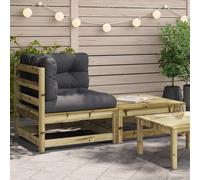 Vidaxl Canapé D'angle De Jardin Avec Coussins Et Repose-Pieds