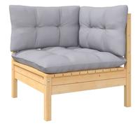 Bois de Pin Massif Salon de Jardin 3 pcs avec Coussins Blanc Mobilier vidaXL