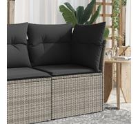 Vidaxl Canapé D'angle De Jardin Avec Coussins Gris Résine Tressée