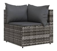 vidaXL Canapé d'angle de jardin avec coussins gris résine tressée, canapé, canapé de jardin, canapé d'angle sectionnel, 319761