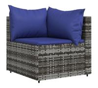 vidaXL Canapé d'angle de Jardin avec Coussins Gris résine tressée