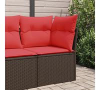 Vidaxl Canapé D'angle De Jardin Avec Coussins Marron Résine Tressée