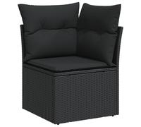 Vidaxl Canapé D'angle De Jardin Avec Coussins Noir Résine Tressée