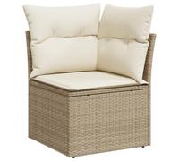 Vidaxl Canapé D'angle De Jardin Avec Coussins Beige Résine Tressée