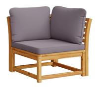 vidaXL Canapé d'angle de Jardin avec Coussins, Siège avec Dossier, Meuble de Patio Terrasse Arrière-Cour Extérieur, Bois Massif Acacia