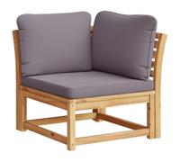 vidaXL Canapé d'angle de Jardin avec Coussins, Siège avec Dossier, Meuble de Patio Terrasse Arrière-Cour Extérieur, Bois Massif Acacia