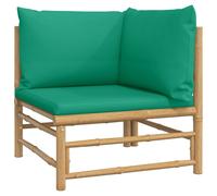 Vidaxl Canapé D'angle De Jardin Avec Coussins Vert Bambou