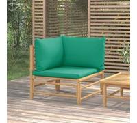 vidaXL – Canapé d'angle de jardin avec coussins – Vert bambou