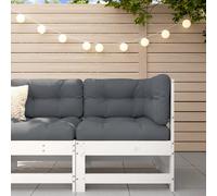 Vidaxl Canapé D'angle De Jardin Blanc Bois De Pin Massif