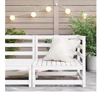 vidaXL Canapé d'angle de jardin Bois de pin massif blanc
