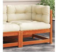 vidaXL Canapé d'angle de jardin 838066 – Bois pin massif, coussins, cire marron, siège avec dossier