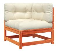 vidaXL Canapé d'angle de Jardin Coussins, Siège avec Dossier, Meuble de Terrasse Patio Arrière-Cour Extérieur, Cire Marron Bois Pin Massif