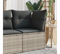 vidaXL Canapé d'Angle de Jardin et Coussins, Siège avec Dossier et Housse, Meuble de Terrasse Patio Balcon Extérieur, Gris 366191