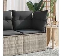 Canapé d'Angle de Jardin et Coussins, Siège avec Dossier et Housse, Meuble de Terrasse Patio Balcon Extérieur, Gris 366175