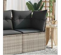 vidaXL Canapé d'Angle de Jardin et Coussins, Siège avec Dossier et Housse, Meuble de Terrasse Patio Balcon Extérieur, Gris 366191