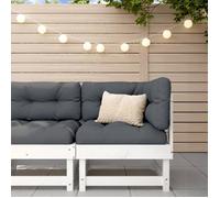 vidaXL Canapé d'Angle de Jardin, Siège avec Dossier, Meuble de Terrasse Patio Arrière-cour Balcon Extérieur, Blanc Bois de 825367