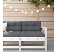 vidaXL Canapé d'Angle de Jardin, Siège avec Dossier, Meuble de Terrasse Patio Arrière-cour Balcon Extérieur, Blanc Bois de 825500