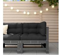 vidaXL Canapé d'Angle de Jardin, Siège avec Dossier, Meuble de Terrasse Patio Arrière-cour Balcon Extérieur, Gris Bois de 825606