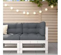 Vidaxl Canapé D'angle De Jardin Blanc Bois De Pin Massif