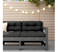 Vidaxl Canapé D'angle De Jardin Gris Bois De Pin Massif