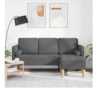 vidaXL Ensemble de canapés modulable avec coussin – Gris foncé, polyester, assises confortables