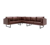 vidaXL Canapé d'angle en Similicuir Marron