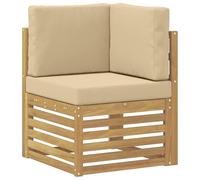 vidaXL Canapé d'angle extérieur Bois d'Acacia Massif Blanc, Mobilier de jardin moderne, résistant aux intempéries, canapés élégants pour balcon, bois solide et flexible